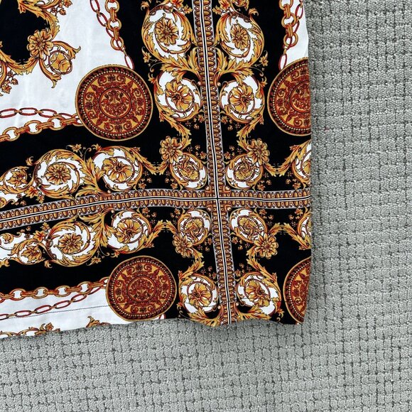 Casa Moda Couture Woven Camp Shirt Mens Size M Black White Button Down - Picture 3 of 11